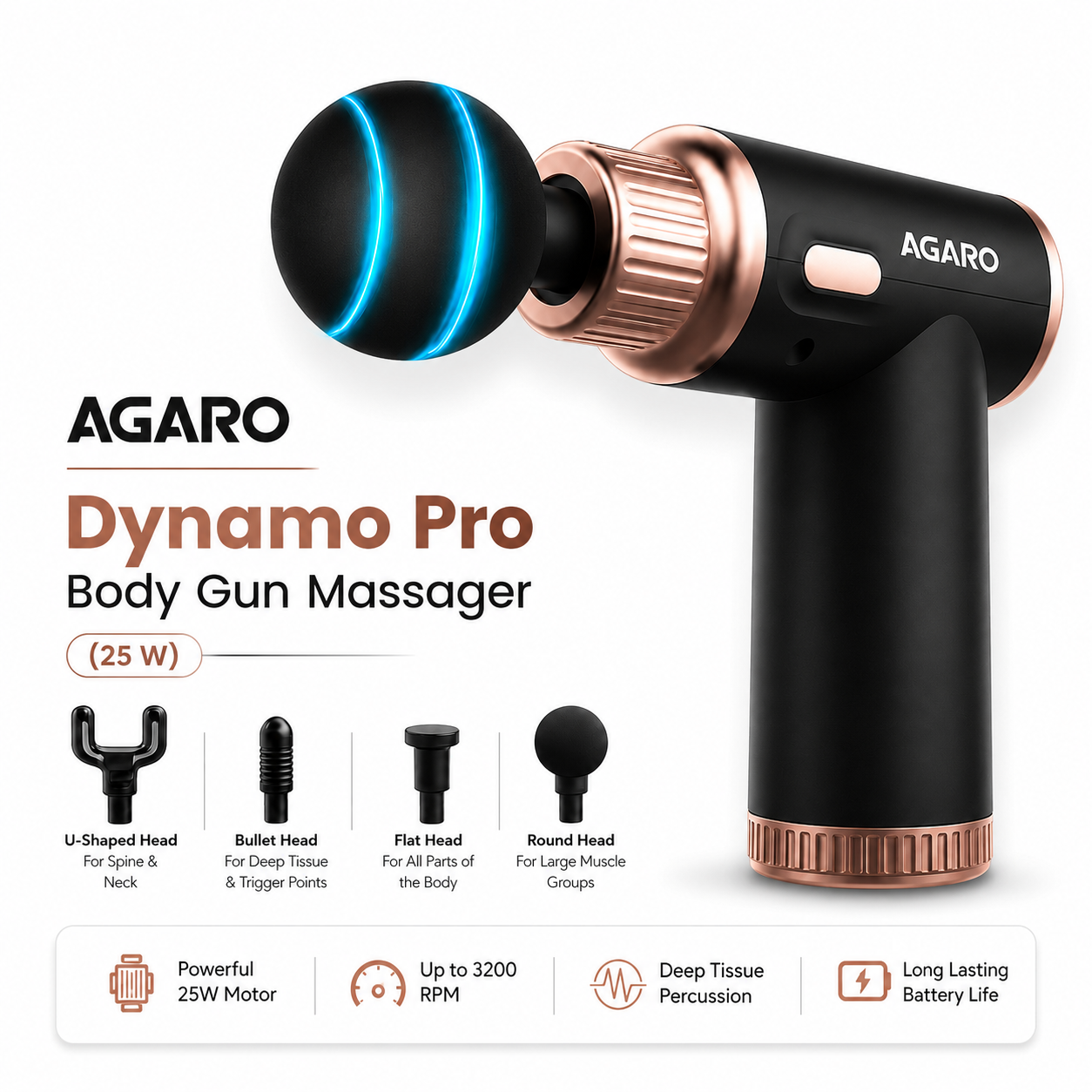 Agaro Dynamo Pro Body Gun Massager (25W)